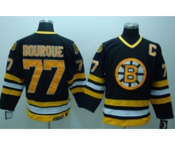 Boston Bruins #77 Ray Bourque Black Throwback CCM Jersey