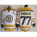 Boston Bruins #77 Ray Bourque White Throwback CCM Jersey