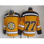 Men's Boston Bruins #77 Ray Bourque 1959-60 Yellow CCM Vintage Throwback Jersey