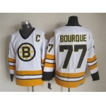 Men's Boston Bruins #77 Ray Bourque 1981-82 White CCM Vintage Throwback Jersey