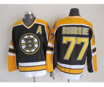 Men's Boston Bruins #77 Ray Bourque 1996-97 Black CCM Vintage Throwback Jersey