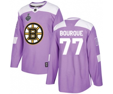 Men's Boston Bruins #77 Ray Bourque Purple Authentic Fights Cancer 2019 Stanley Cup Final Bound Stitched Hockey Jersey