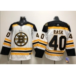 Adidas Boston Bruins #40 Tuukka Rask White Road Authentic Stitched NHL Jersey