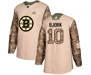 Adidas Bruins #10 Anders Bjork Camo Authentic 2017 Veterans Day Stitched NHL Jersey