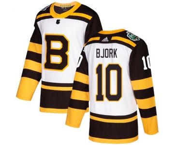 Adidas Bruins #10 Anders Bjork White Authentic 2019 Winter Classic Stitched NHL Jersey
