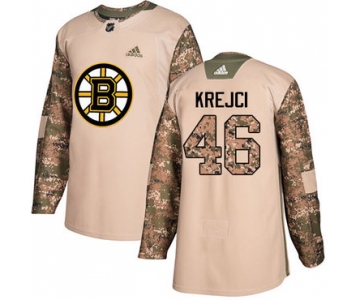 Adidas Bruins #46 David Krejci Camo Authentic 2017 Veterans Day Stitched NHL Jersey