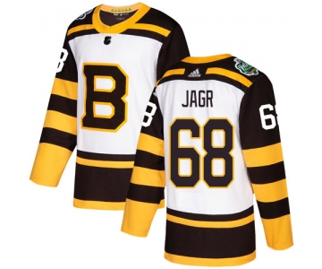 Adidas Bruins #68 Jaromir Jagr White Authentic 2019 Winter Classic Stitched NHL Jersey