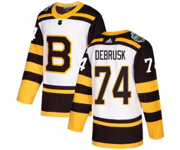 Adidas Bruins #74 Jake DeBrusk White Authentic 2019 Winter Classic Stitched NHL Jersey