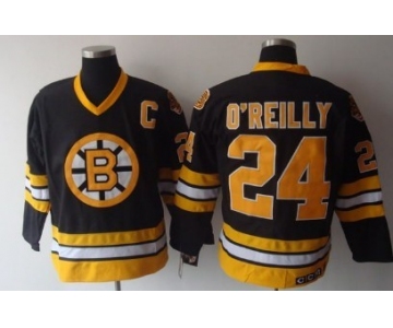 Boston Bruins #24 Terry O'Reilly Black Throwback CCM Jersey