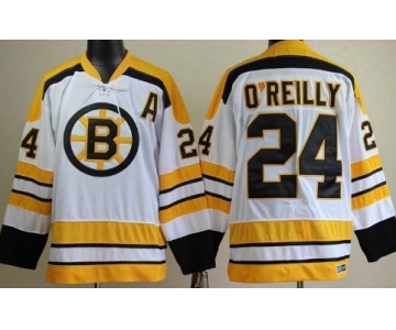 Boston Bruins #24 Terry O'Reilly White Throwback CCM Jersey