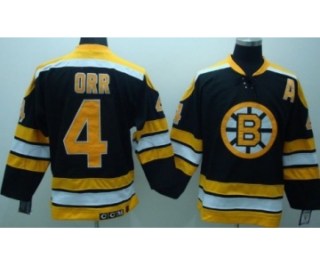 Boston Bruins #4 Bobby Orr Black Throwback CCM Jersey