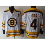 Boston Bruins #4 Bobby Orr White Throwback CCM Jersey