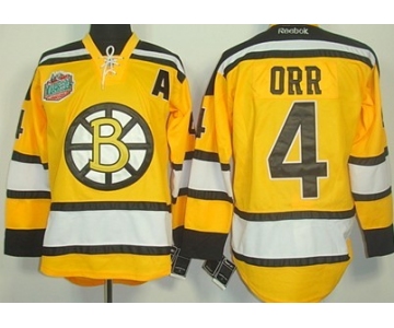 Boston Bruins #4 Bobby Orr Yellow Jersey