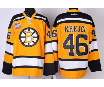 Boston Bruins #46 David Krejci Yellow Jersey