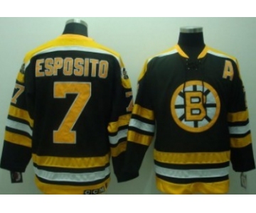 Boston Bruins #7 Phil Esposito Black Throwback CCM Jersey