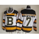 Boston Bruins #7 Phil Esposito White 75TH Throwback CCM Jersey