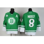 Boston Bruins #8 Cam Neely St. Patrick's Day Green Jersey
