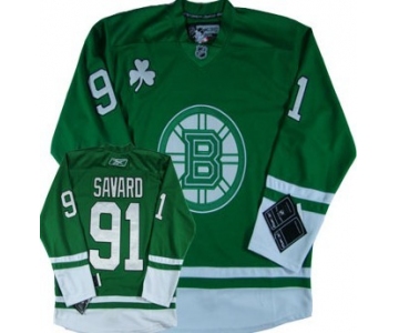 Boston Bruins #91 Marc Savard St. Patrick's Day Green Jersey