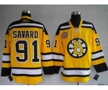 Boston Bruins #91 Marc Savard Yellow Jersey