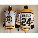 Men's Boston Bruins #24 Terry O'Reilly 1968-69 White CCM Vintage Throwback Jersey
