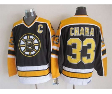 Men's Boston Bruins #33 Zdeno Chara 1996-97 Black CCM Vintage Throwback Jersey