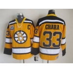 Men's Boston Bruins #33 Zdeno Chara 2009-10 Yellow CCM Vintage Throwback Jersey