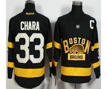 Men's Boston Bruins #33 Zdeno Chara Reebok Black 2016 Winter Classic Premier Jersey
