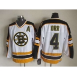 Men's Boston Bruins #4 Bobby Orr 1996-97 White CCM Vintage Throwback Jersey