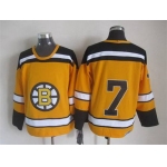 Men's Boston Bruins #7 Phil Esposito 1959-60 Yellow CCM Vintage Throwback Jersey
