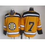 Men's Boston Bruins #7 Phil Esposito 1959-60 Yellow CCM Vintage Throwback Jersey