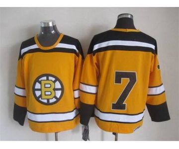 Men's Boston Bruins #7 Phil Esposito 1959-60 Yellow CCM Vintage Throwback Jersey