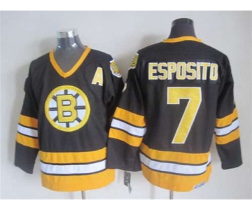 Men's Boston Bruins #7 Phil Esposito 1981-82 Black CCM Vintage Throwback Jersey