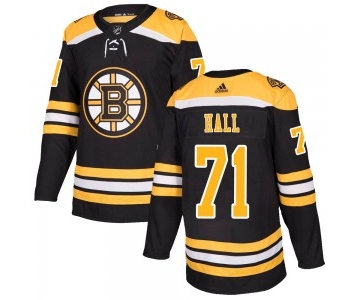 Men's Boston Bruins #71 Taylor Hall Adidas Authentic Home Black Jersey