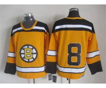 Men's Boston Bruins #8 Cam Neely 1959-60 Yellow CCM Vintage Throwback Jersey