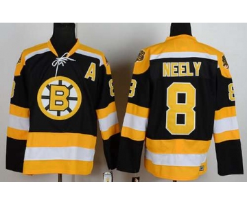 Men's Boston Bruins #8 Cam Neely 1967-68 Black CCM Vintage Throwback Jersey