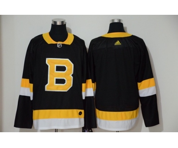 Men's Boston Bruins Blank Black Throwback Authentic Stitched Hockey Jersey