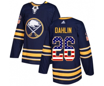 Adidas Buffalo Sabres #26 Rasmus Dahlin Navy Blue Home Authentic USA Flag Stitched NHL Jersey