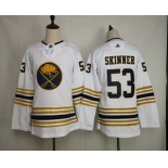 Women's Buffalo Sabres #53 Jeff Skinner White With Gold 50th Anniversary Adidas Stitched NHL Jersey