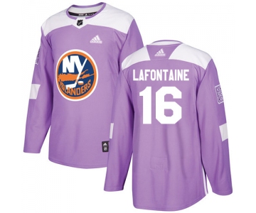 Adidas Islanders #16 Pat LaFontaine Purple Authentic Fights Cancer Stitched NHL Jersey