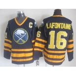 Buffalo Sabres #16 Pat Lafontaine Navy Blue Throwback CCM Jersey