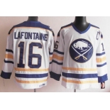 Buffalo Sabres #16 Pat Lafontaine White Throwback CCM Jersey