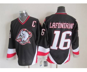 Men's Buffalo Sabres #16 Pat LaFontaine 1996-97 Black CCM Vintage Throwback Jersey