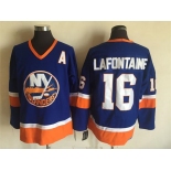 Men's New York Islanders #16 Pat LaFontaine Light Blue 1984-85 CCM Throwback Stitched Vintage Hockey Jersey