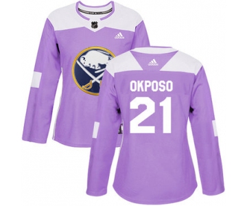 Adidas Buffalo Sabres #21 Kyle Okposo Purple Authentic Fights Cancer Women's Stitched NHL Jersey