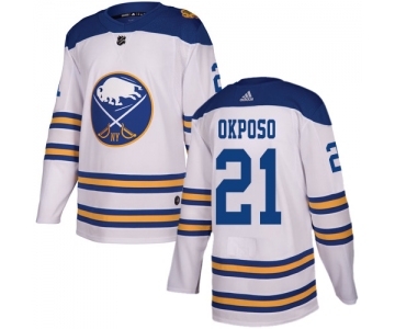Adidas Sabres #21 Kyle Okposo White Authentic 2018 Winter Classic Youth Stitched NHL Jersey
