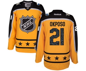 Men's Atlantic Division Buffalo Sabres #21 Kyle Okposo Reebok Yellow 2017 NHL All-Star Stitched Ice Hockey Jersey