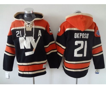 Men's New York Islanders #21 Kyle Okposo Old Time Hockey 2015 Black Hoodie