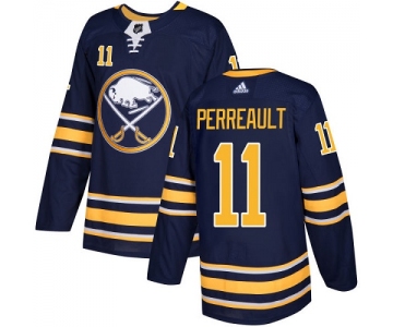 Adidas Sabres #11 Gilbert Perreault Navy Blue Home Authentic Stitched NHL Jersey