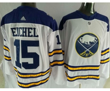 Adidas Sabres #15 Jack Eichel White Road Authentic Stitched NHL Jersey