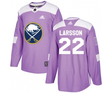 Adidas Sabres #22 Johan Larsson Purple Authentic Fights Cancer Stitched NHL Jersey
